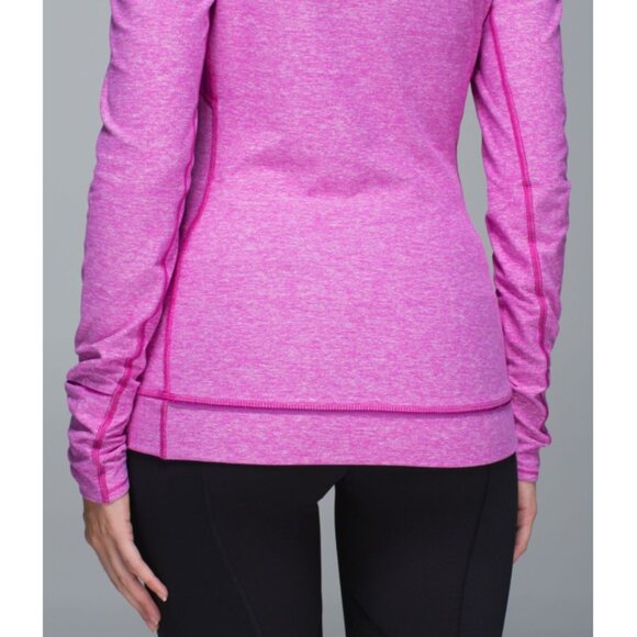 Lululemon Think Fast Long Sleeve Heathered Ultra Violet Pink Purple Ruched Top 8 - Picture 3 of 15